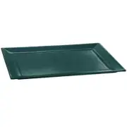 TableCraft Rectangular Cast Aluminum 17.8" x 14.6" Platter-Hunter Green