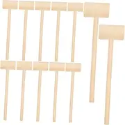 COMNESTBI 12Pcs Mini Mallet for Solid Wood Gavel Hammer Fun Educational Play for Enhances Coordination and Dexterity Birthday Present for Boys