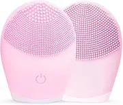 Cleansing brush | Soundwave facial massager | Anti aging facial cleanser | Waterproof design portable blackhead removal | Used for clean and healthy facial care (Pink)