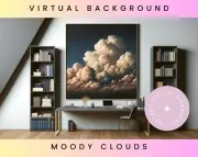 Navy Moody Cloud Zoom Backgrounds