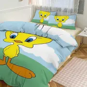 Bed Sheets g413 TweetyBird Print Bedding Set Pattern Duvet Cove Set 3 Pieces 1 Quilt Cover And 2 Pillowcases for Women Men Teens tq413 Bed Sheets