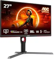 AOC Gaming Q27G3XMN - 27 Inch QHD Monitor, Mini LED, 180Hz, 1ms, GTG, HDR1000, Height Adjust, G-manu (2560 x 1440, 700 cd/m, HDMI 2.0 / DP 1.4)