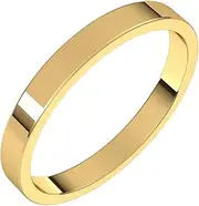 [JewelryWeb] 14k Yellow Gold 2.5mm Flat Band Ring Size 5.5-Band Style-Ring for Women and Men