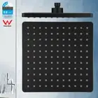 Black 10'' Square Plastic Shower Head Enlarge Only For Gooseneck Wall Arm Rail