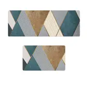 Non-Slip Home PVC Anti-Oil Waterproof Floor Mat Door Mat Kitchen Mat Green Wave