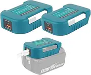 Pack of 2 Battery USB Charger Adapter Compatible with Makita 18V Lithium-Ion Battery BL1850B Dual USB Mobile Charger Adapter with Type-C Quick Charge