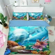 3D Ocean Dolphin 1552NA Bed Pillowcases Quilt Cover Duvet Jerry LoFaro Fay