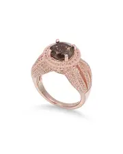 Suzy Levian Rosed Silver 4.37 ct. tw. Gemstone Statement Ring
