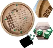 zaomengchang Wooden Dice Tray for Farkle Classic Dice Game,Dice Tray Fun Spots Dice Game for Dice Board Games Roleplaying Games The Classic Family Game (dice Tray and 2pcs dice), Small