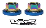 4 VMS RACING STRUT TOWER DRESS UP BLUE WASHERS & NEOCHROME NUTS FOR SUBARU (for: Subaru)