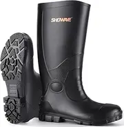 [Showave] Men's Rain Boots with Reinforced Steel Shank Waterproof Rubber Boots Durable Concrete Boot Outdoor Work Boots Lightweight Mud Boots Plain Toe for Agriculture Industrial