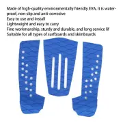 (Blue)3 Pcs Surfboard Traction Pad AntiSkid MoistureProof Surf Deck Mat For FF