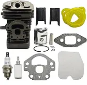 XXUMKL Fit for H-u-s-q-v-a-r-n-a 240 236 235 236E 240E Chainsaw 545050417 Carb Muffler Gasket Air Fuel Filter Line 39mm Cylinder Piston Bearing Kit