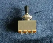 3 Way Closed Guitar Toggle Switch Chrome with Black Cap