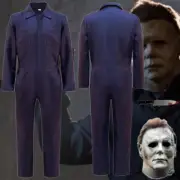 Michael Myers Halloween Scary Horror Movie Cosplay Costume + Mask + Knife Set