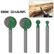 4pcs 6mm Shank Ball Nose Round Carving Bit Cove CNC Milling Bit Router Bit