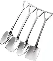 4 Pcs Stainless Steel Shovel Shape Spoon Pointed Spoon Coffee Tea Sugar Stirring Spoon Cake Dessert Spoon for Party