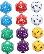 Toyvian 12pcs Sided Game Dice Polyhedral Dice for Board Games Education with Easy to Read Numbers for Role Playing Math Teaching