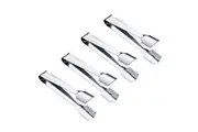 4x Barcraft Ridged 16cm Stainless Steel Ice Cube Clips Tongs Serving Barware