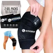 Ice / Heat Therapy Wrap For Left / Right Knees - Great For Knee Sprains Strains Tendonitis Arthritis And Swelling - Hot / Cold Gel Packs Included (Large / Extra Large)