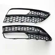 Fog Light Grille for Au&di A3 Standard Hatchback 2014-2016 Car Styling Accessories A3 Honeycomb Front Sport Fog Lamp Cover Fog Light Grill (Color : Black)