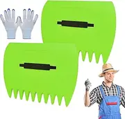 lyanny Garden Leaf Grabbers, Leaf Collector, Garden Leaf Scoops with Gloves, Easy Pick Up Grabber, Hand Held Rakes for Picking up Leaves