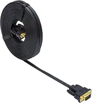 Ultra Flat Thin VGA Cable 8m 15 Pin Male To Male Computer Monitor SVGA Cord 1080p Full HD Video Wire (25 Feet, Black)
