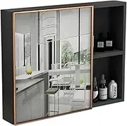 Bathroom Mirror Cabinet, 2-Tier Wall Space, Aluminum Storage Locker, Hanging Mirror, Toilet Vanity Mirror Box, Bathroom Wall Mirror