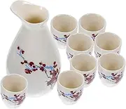 1 Set Eight Cup Wine Dispenser Sake Pot Saucer Tea Diffuser Stoneware Overnight Oats Jar Drinking Mug Kettle Chai Simple Teapot Portable Flask Ceramics