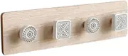 HAMPPLIES Wall Mounted Coat Rack with Wooden Hooks Stylish Entryway Organizer for Hats and Coats Versatile Hanger for Home Decor No Drilling Needed for Living and Hallway