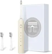 Electric Toothbrush with 2 Brush Heads, IPX7 Waterproof Travel Toothbrush, Smart 5-Speed Timer Electric Toothbrush Rechargeable Toothbrush,B