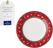 Villeroy & Boch Toy's Delight Specials Red Dinner Plate, Dishwasher Safe, Microwave Safe, Large Plate, Tableware, Dinner Plates, Christmas Tableware Toys, Premium Porcelain