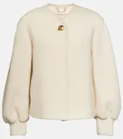 [Chloe] Chloé Wool-blend jacket AU 14 white