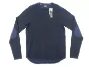 BUFFALO DAVID BITTON BLACK BLUE SMALL CREWNECK KNIT SWEATER MENS NWT NEW