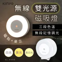 在飛比找momo購物網優惠-【KINYO】充電式雙光源小夜燈(暖光 白光 小夜燈 走廊燈