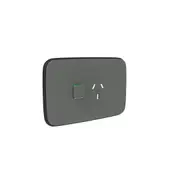 Clipsal Iconic Essence cover frame, 1 switch & 1 socket, 10 A, hori, ash grey - E3015C-AG