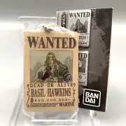 Basil Hawkins ONE PIECE Wanted Metal Dead or Alive Keychain Japan Anime dd611
