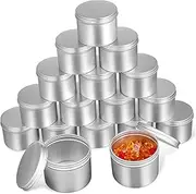 DONFAMDS 20Pcs Round Aluminum Tins with Lids Leak Storage Containers for DIY Candles Candy Tea and Crafts Versatile Tins for Home Organization
