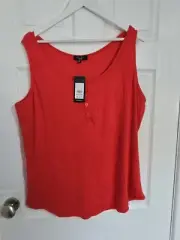New Look Inspire Ladies Red Tank Vest Top Size 26 New