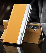 Fashion Simplicity Stand Holder Phone Cover Compatible with Samsung Galaxy A05 A05s A15 A 05s SM-A057F Phone Shell Magnetic Flip Cover Dustproof Phone Cases (Yellow,Samsung A05s)