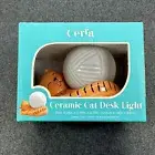 Cerra Ceramic Cat LED Desk Lamp Unique Home Office Decor Modern Lighting - New