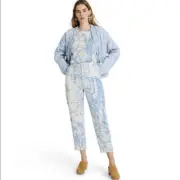 NWOT Rachel Comey x Target Jeans Blue White Marble Print High Rise Tapered Sz 16
