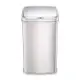 美國NINESTARS 輕奢髮絲銀不銹鋼感應垃圾桶50L(自動開闔/緩降減音/超大容量)