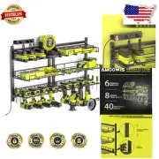 High Carbon Steel 3-Layer Tool Shelf with Fast Charging Power Strip and 8 Slots