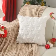 45*45cm White Christmas Tree Decorative Throw Cushion Cover Pillow Cover Pillow Case for Sofa Couch Bed Chair Living Room Bedroom