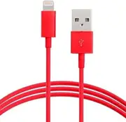 Astrotek USB Lightning Data Sync Charger Cable for iPhone 7S 7 Plus, 6S 6 Plus, 5 5S iPad Air Mini iPod, Red, 1 Meter Cable Length