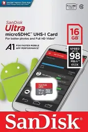 16GB SanDisk Ultra microSD SDHC SDXC UHS-I Memory Card for Smartphone Tablet
