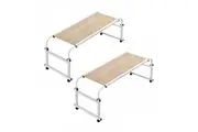 SOGA 2X 140x45cm Wood Cross Bed Movable Desk Table w/ Adjustable Length & Height