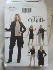 Vogue V8138 dress top pants jacket easy options sewing pattern size 14 16 18
