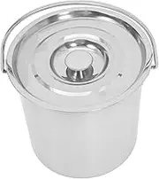 KICHOUSE Stainless Steel Milk Bucket with Lid Spill Container for Milk Water Rice and More Versatile Pail Lid and Portable Handle for Home
